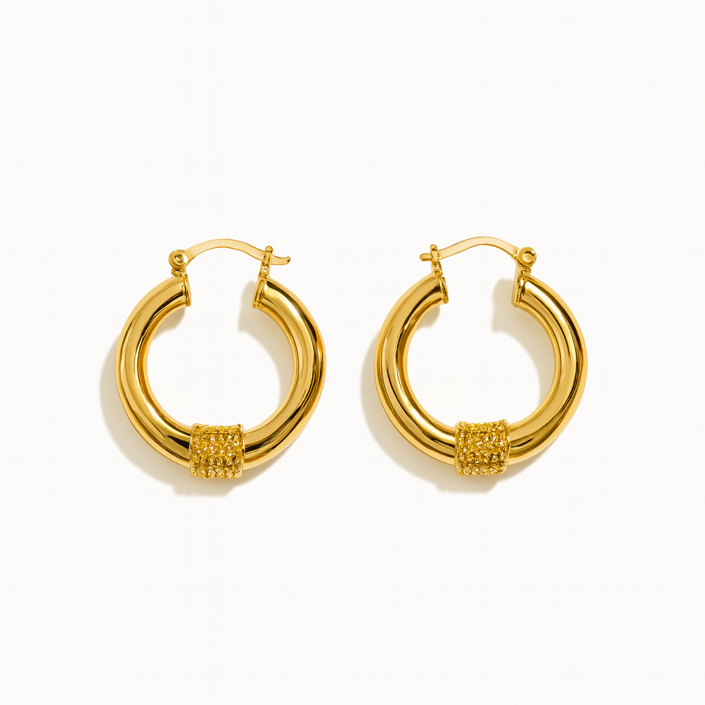 Twirled Gold Hoops
