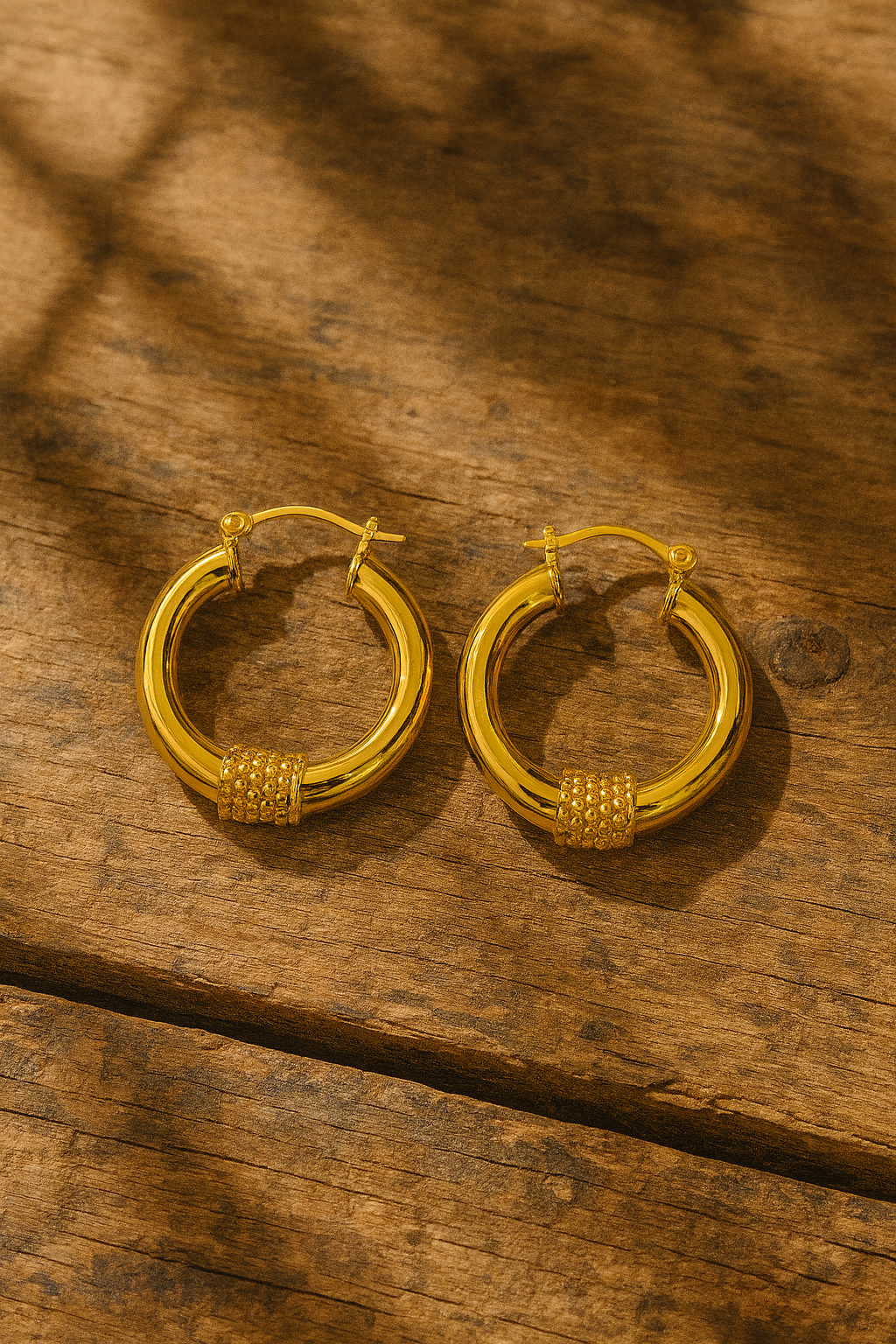 Twirled Gold Hoops