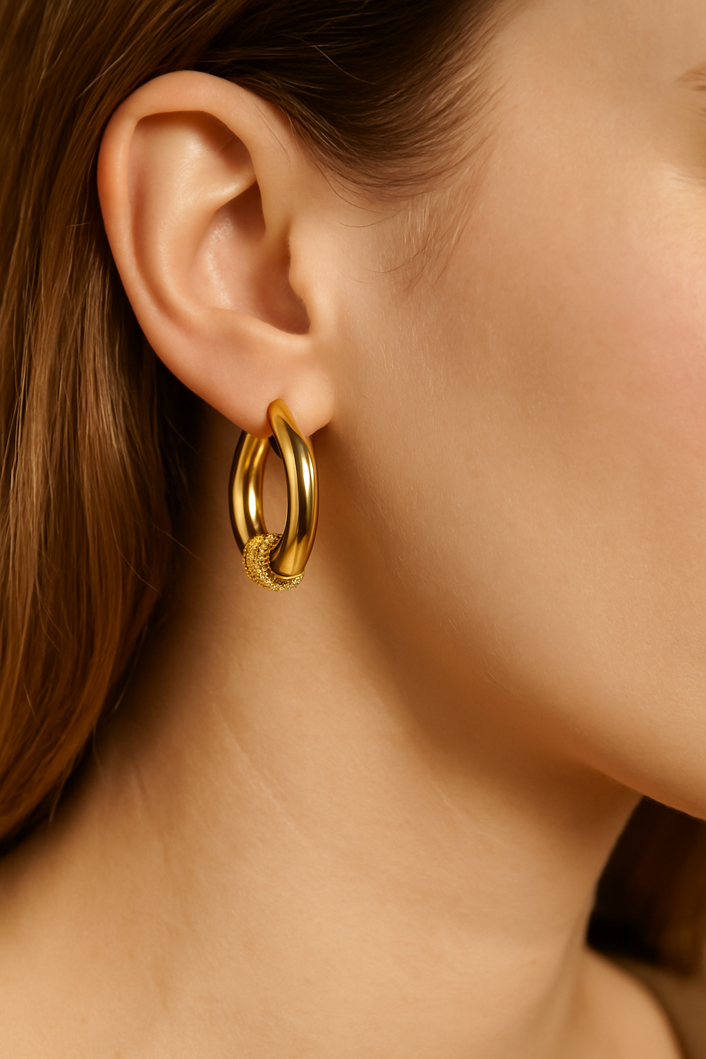 Twirled Gold Hoops