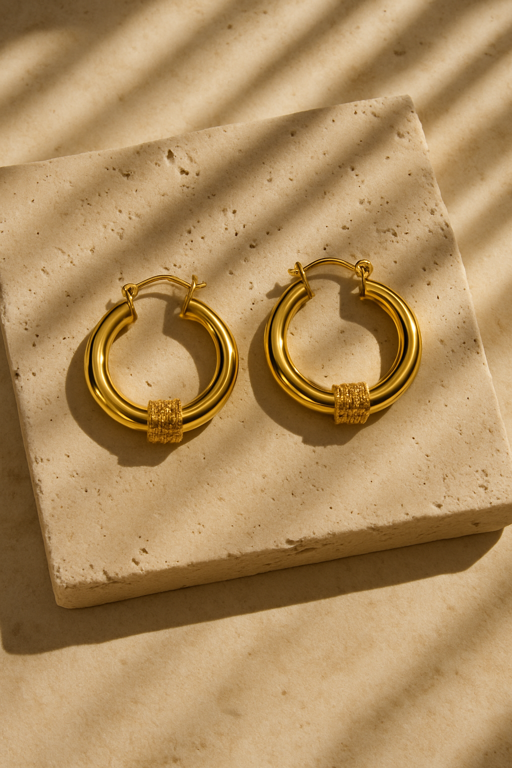 Twirled Gold Hoops