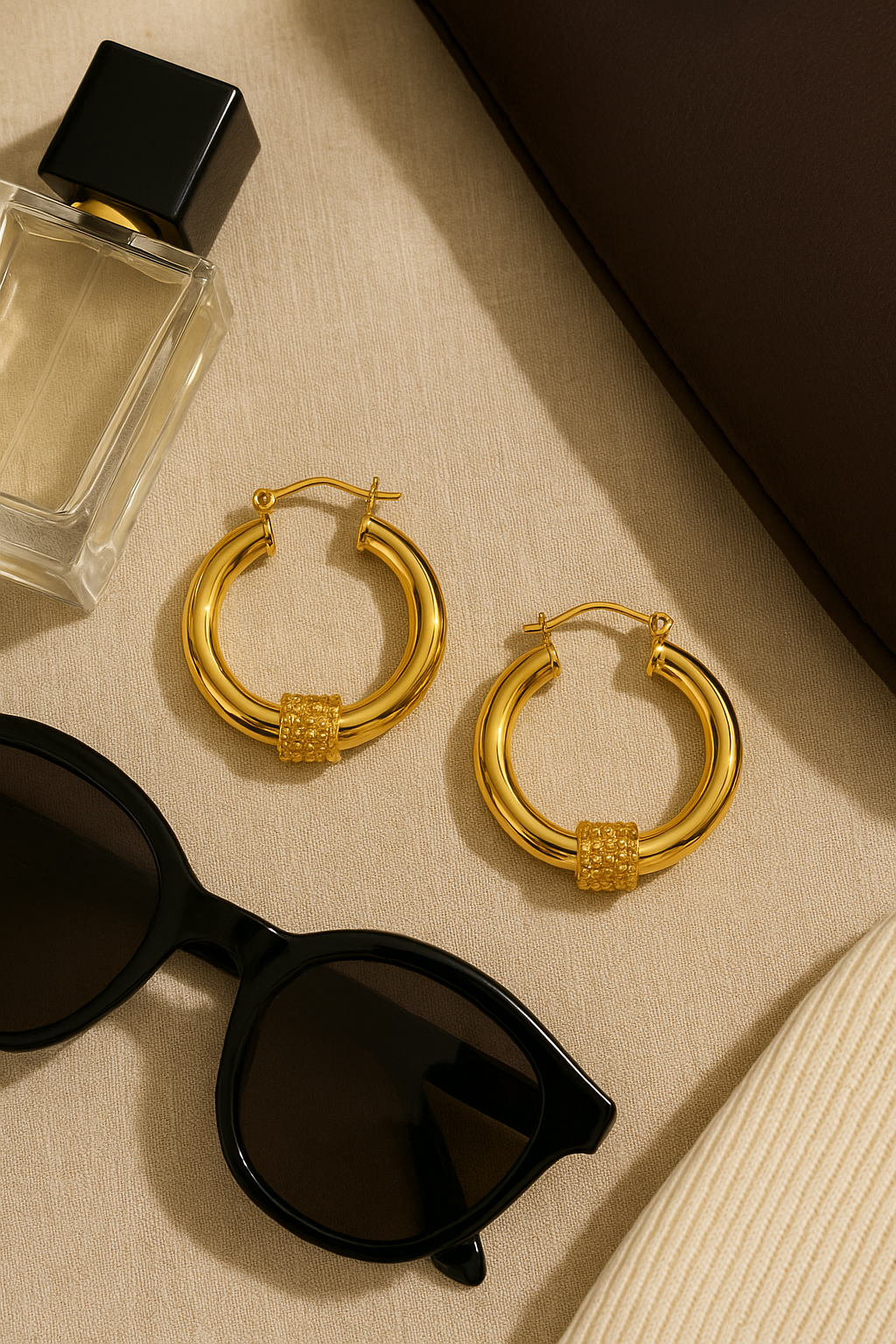 Twirled Gold Hoops