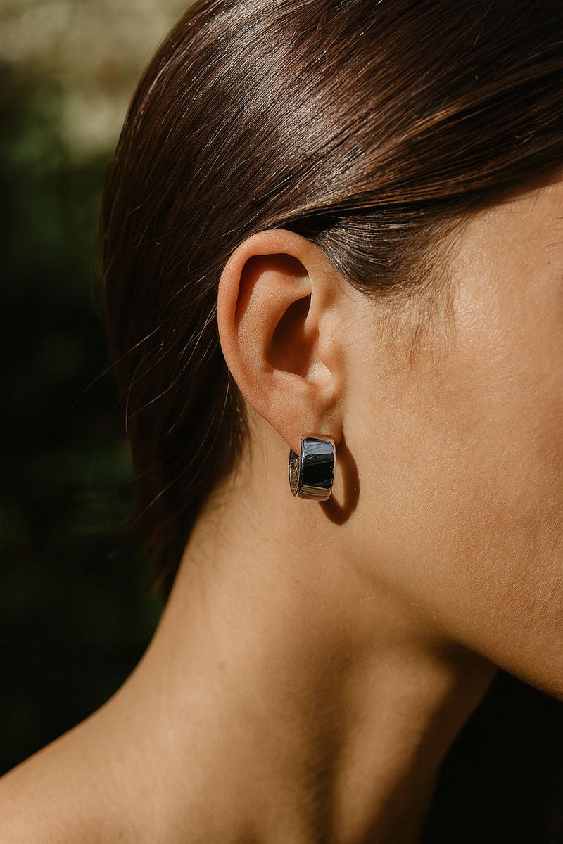 Silver Orbit Hoops