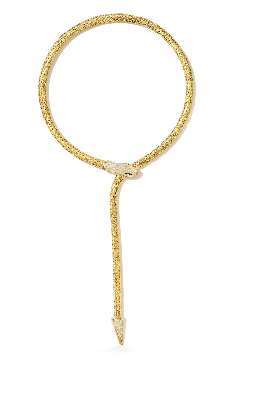 Textured Gold Snake Necklace