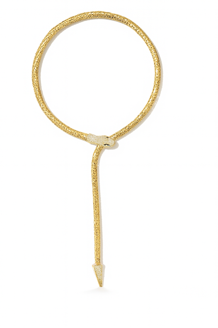 Textured Gold Snake Necklace