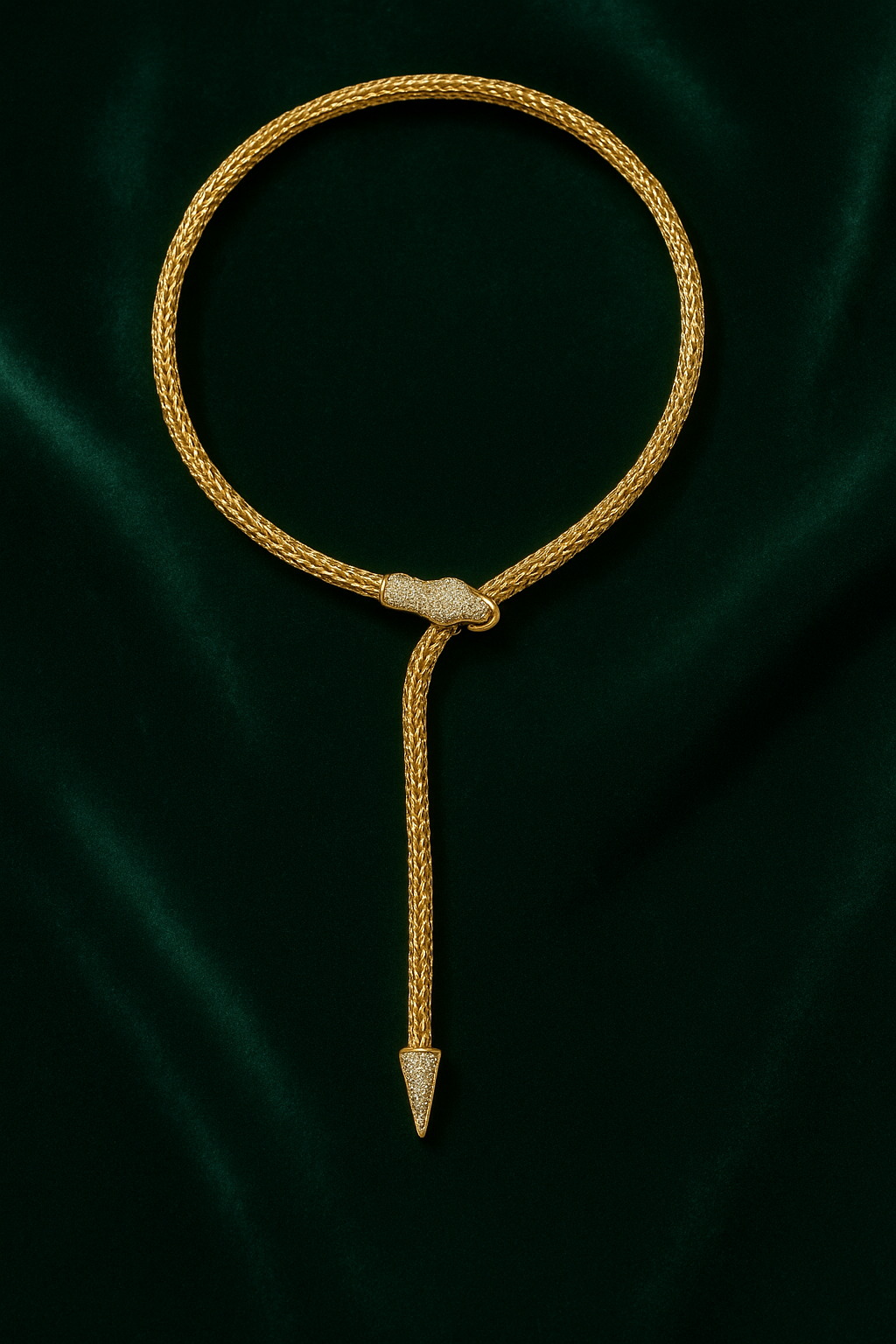 Textured Gold Snake Necklace