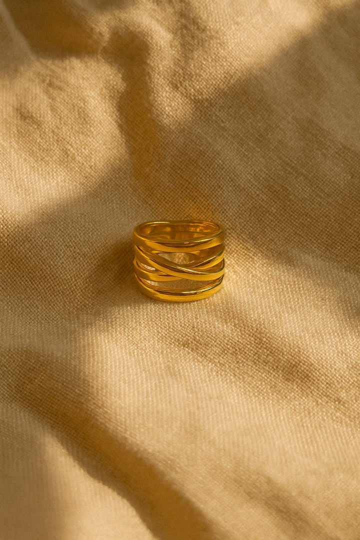Multi-Row Gold Ring