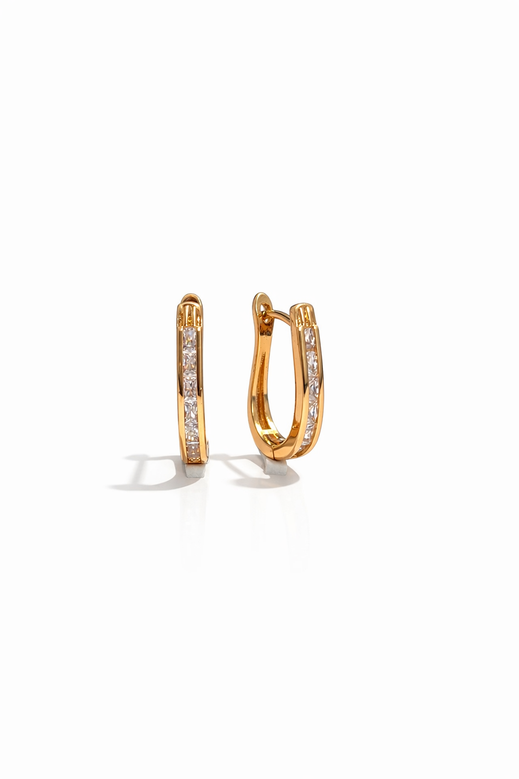 Gold Crescent Hoop Earrings