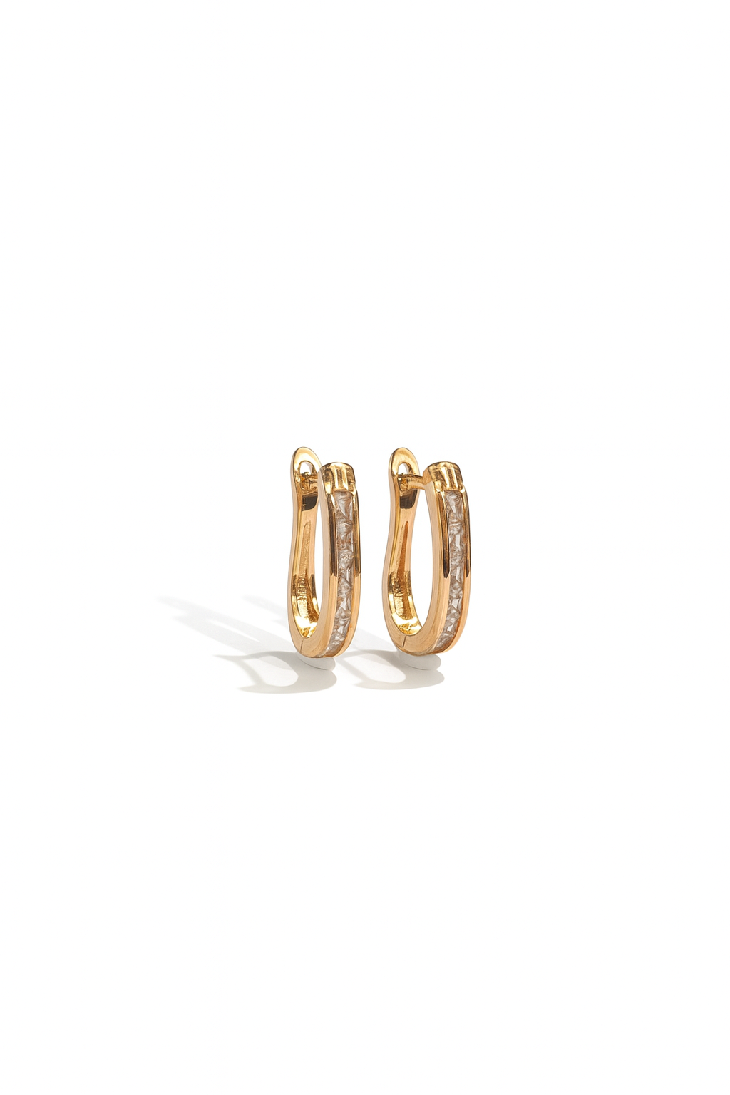 Gold Crescent Hoop Earrings