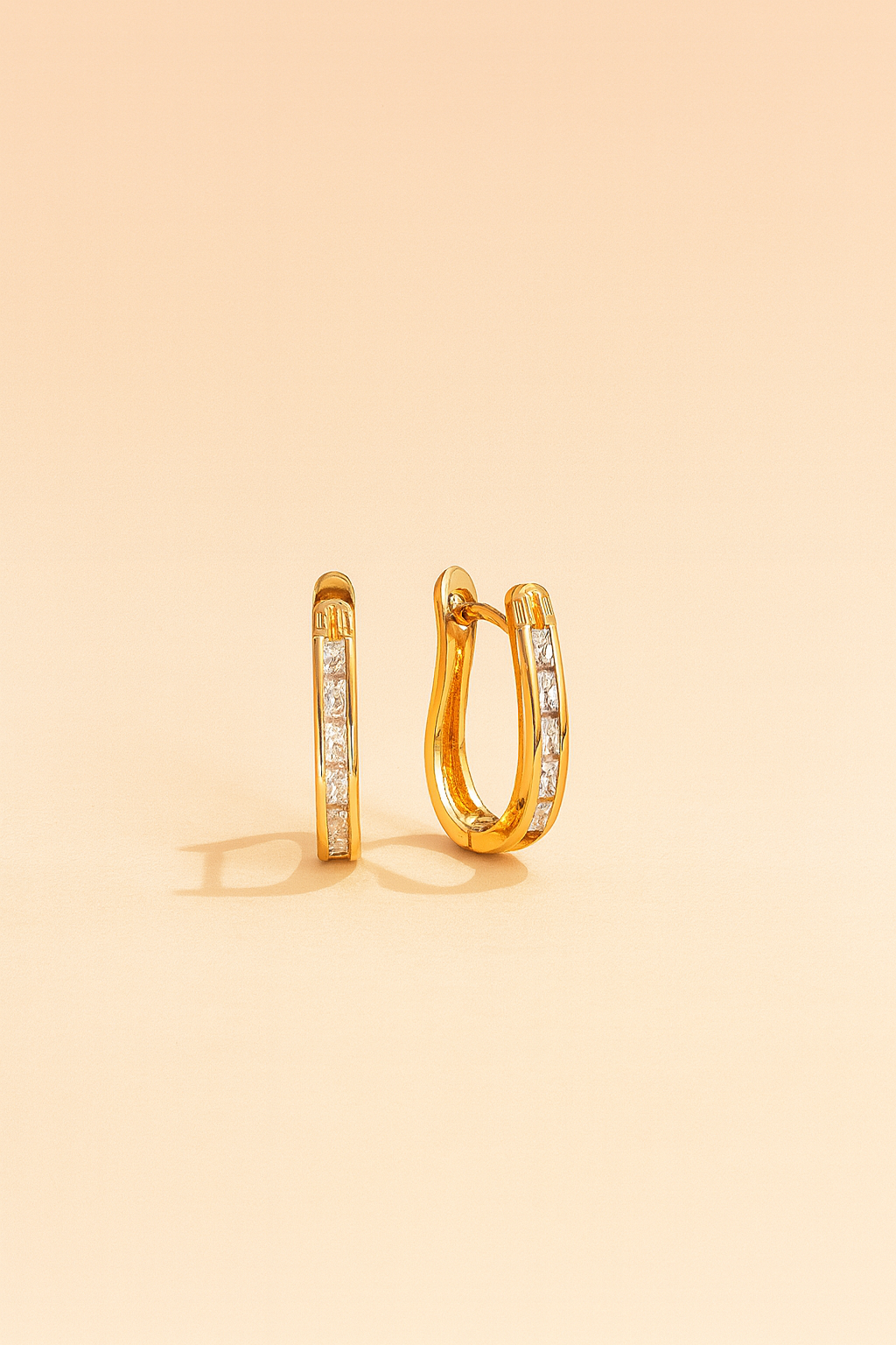 Gold Crescent Hoop Earrings