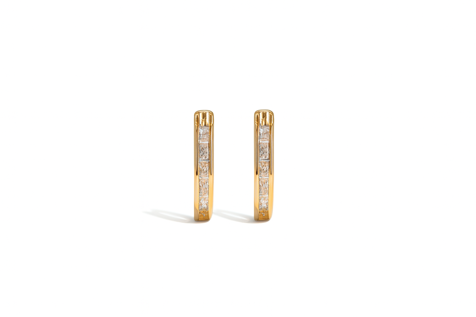 Gold Crescent Hoop Earrings