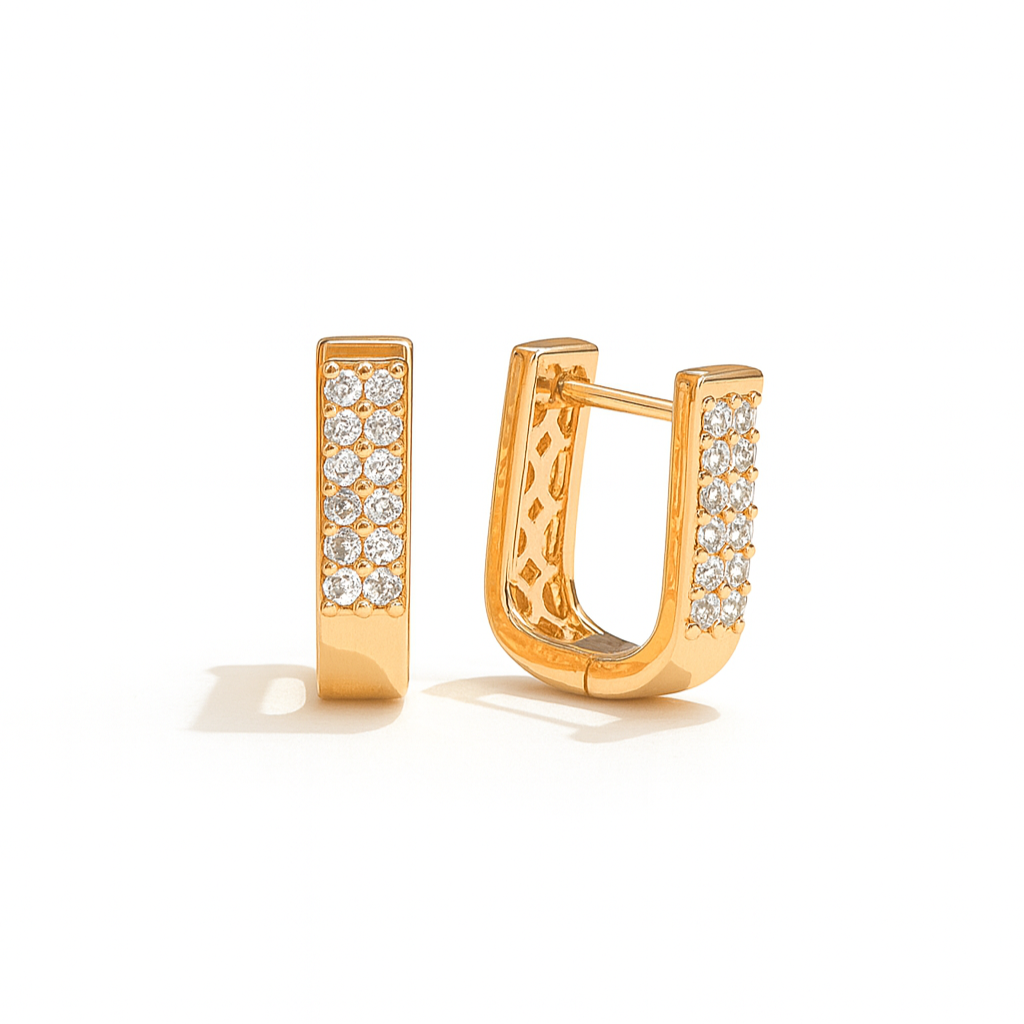 Gold Embellished Hoop Earrings