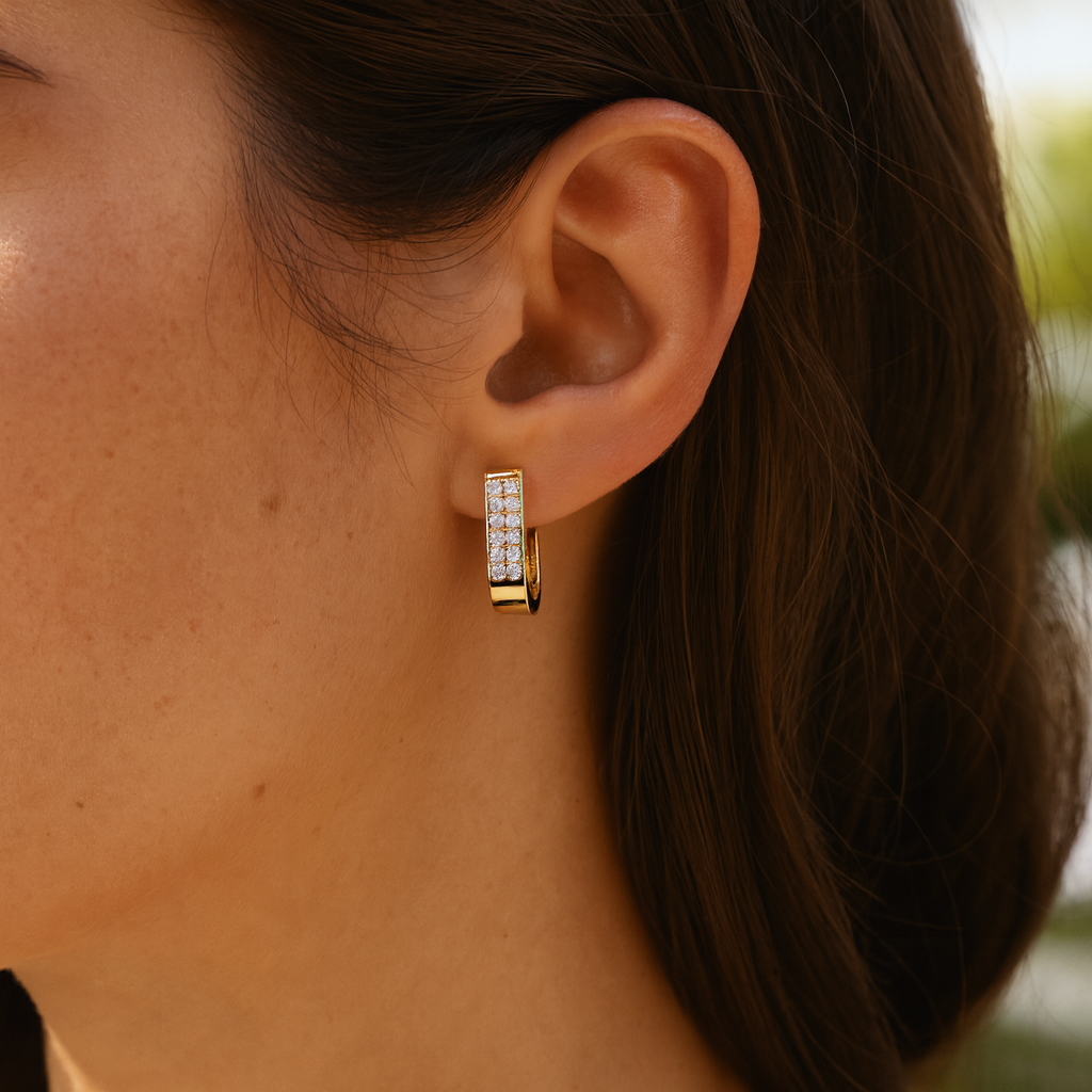 Gold Embellished Hoop Earrings