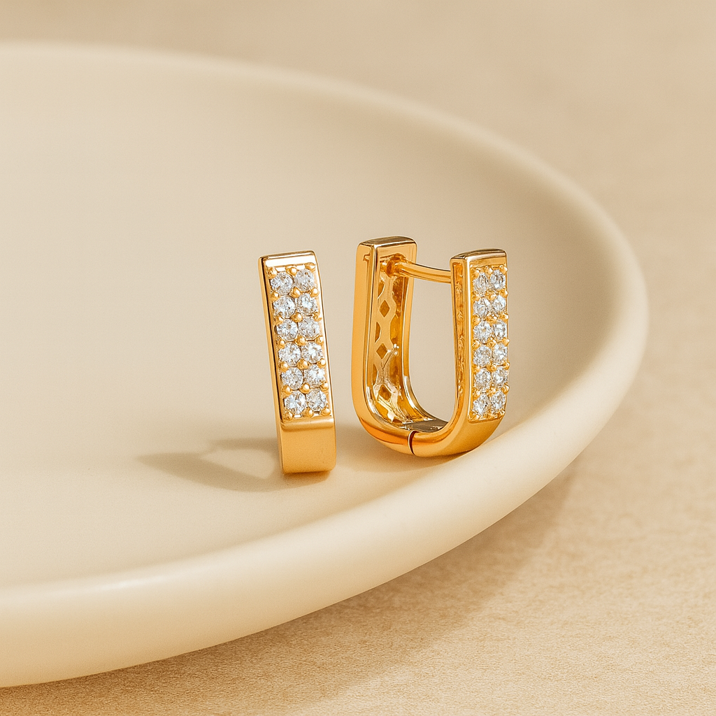 Gold Embellished Hoop Earrings