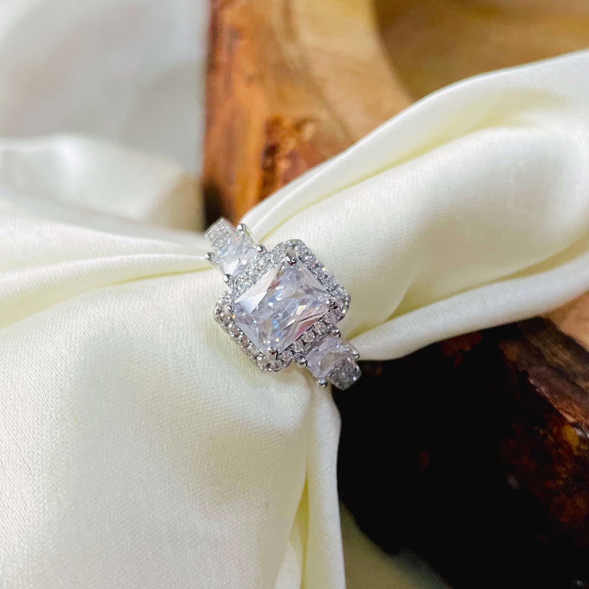CZ princess cut ring – affordable engagement-style jewelry
