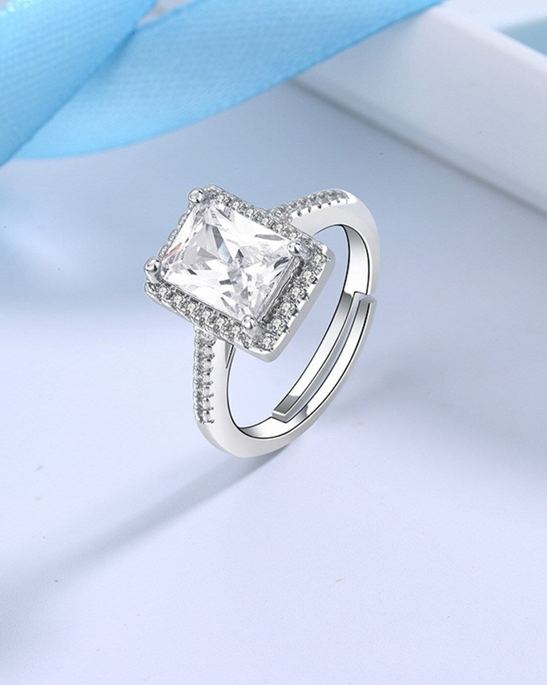 Classic solitaire engagement-style ring with cubic zirconia