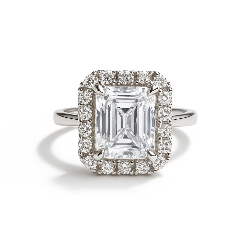 Aurora Square Halo Ring