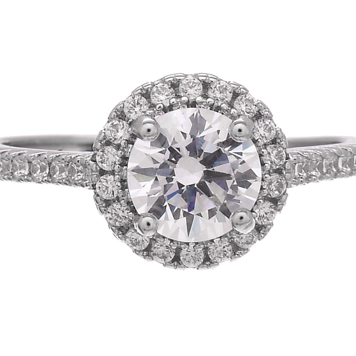 Promise Ring with a sparkling CZ and rhodium plating for a timeless, elegant look.