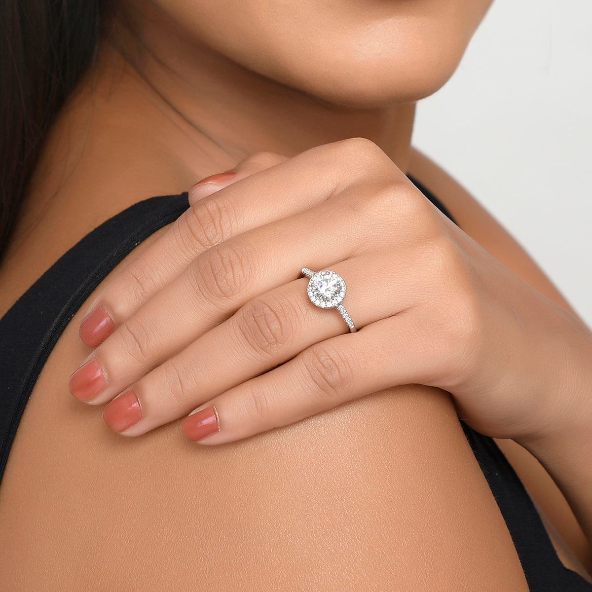 Promise Ring with a sparkling CZ and rhodium plating - ishi new york