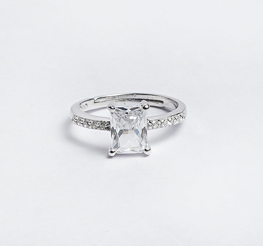Crown Jewel Ring with CZ, rhodium plating, and crown design -  ISHI New York.
