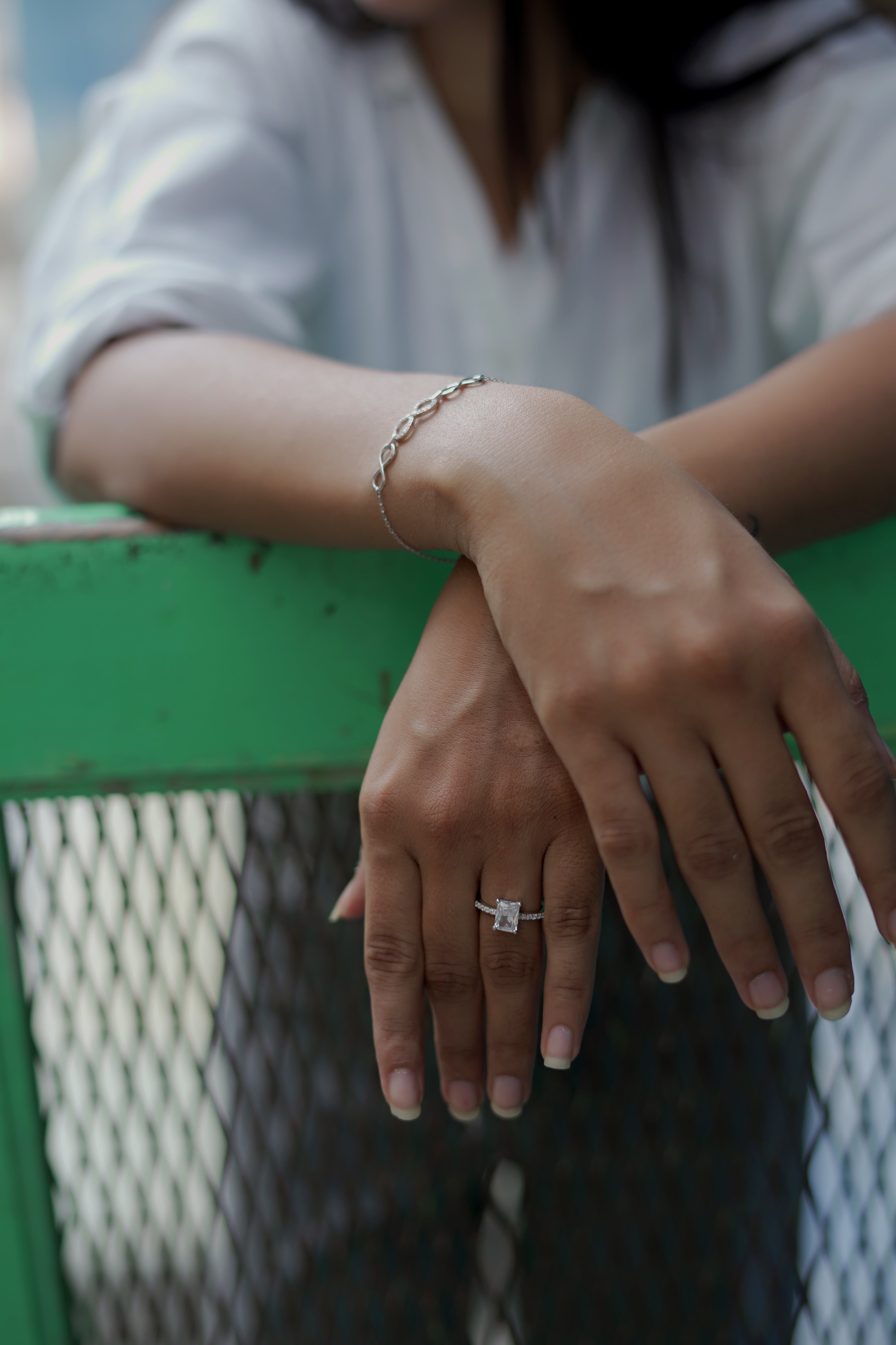 Crown Jewel Ring with a CZ centerpiece, rhodium plating - ISHI New York.