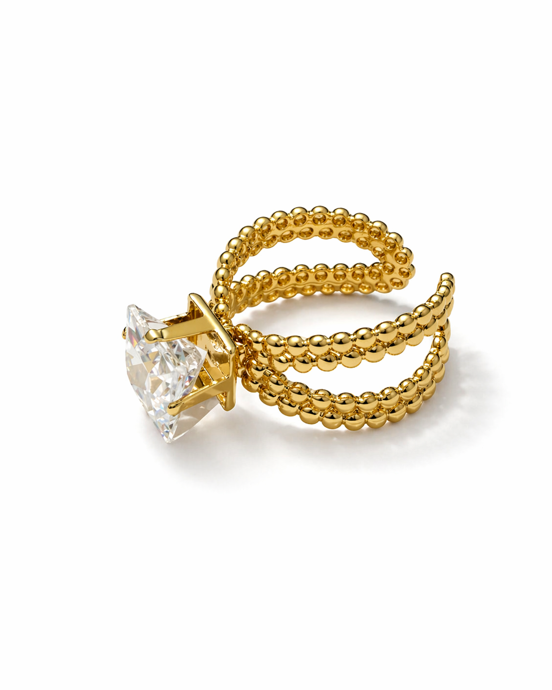 Luxe Bow Crystal Statement Ring