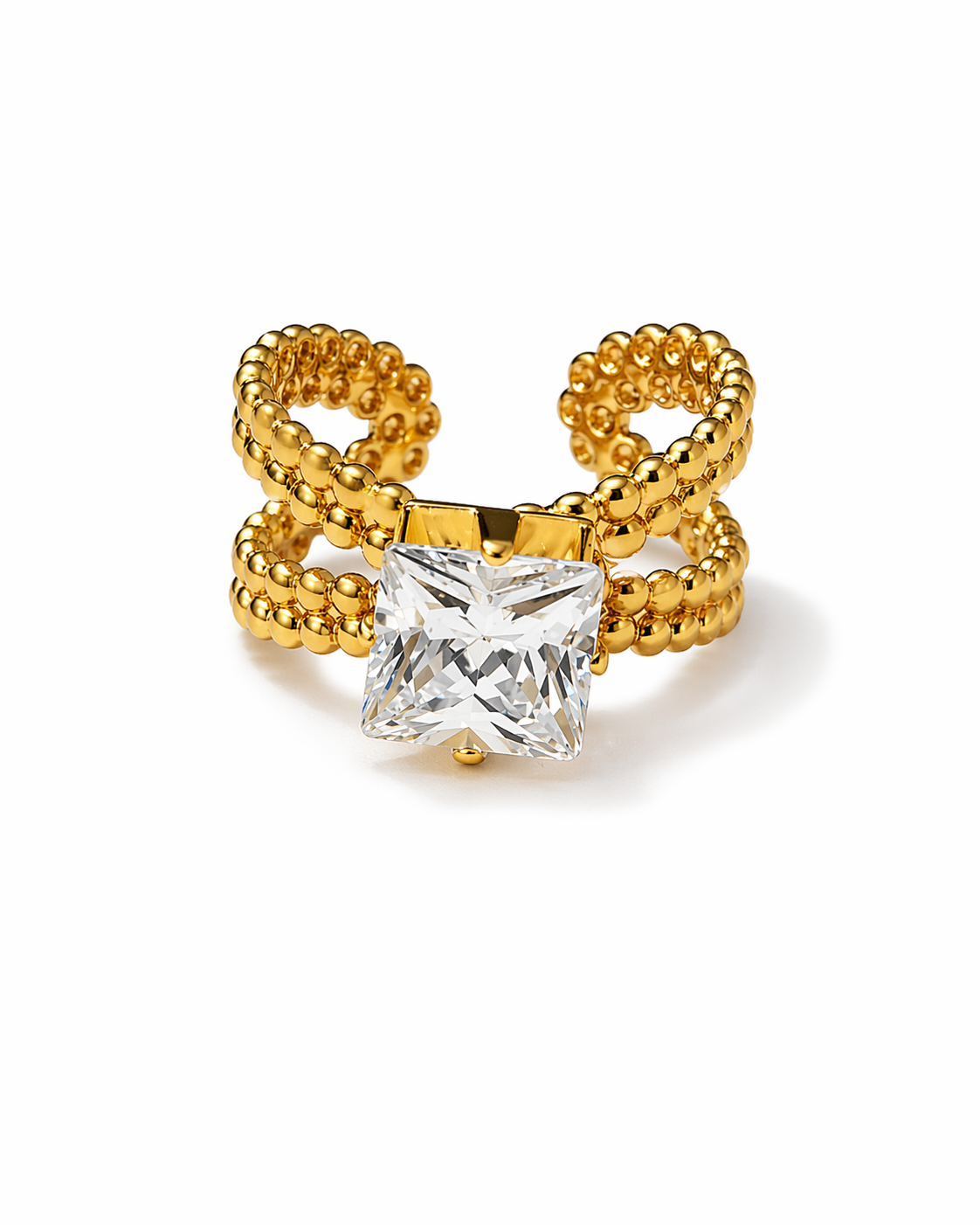 Luxe Bow Crystal Statement Ring