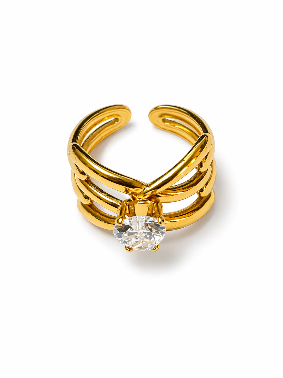 Eterna Heart Crystal Layered Ring
