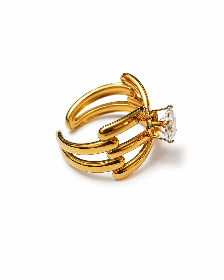 Veloura Heart Crystal Statement Ring