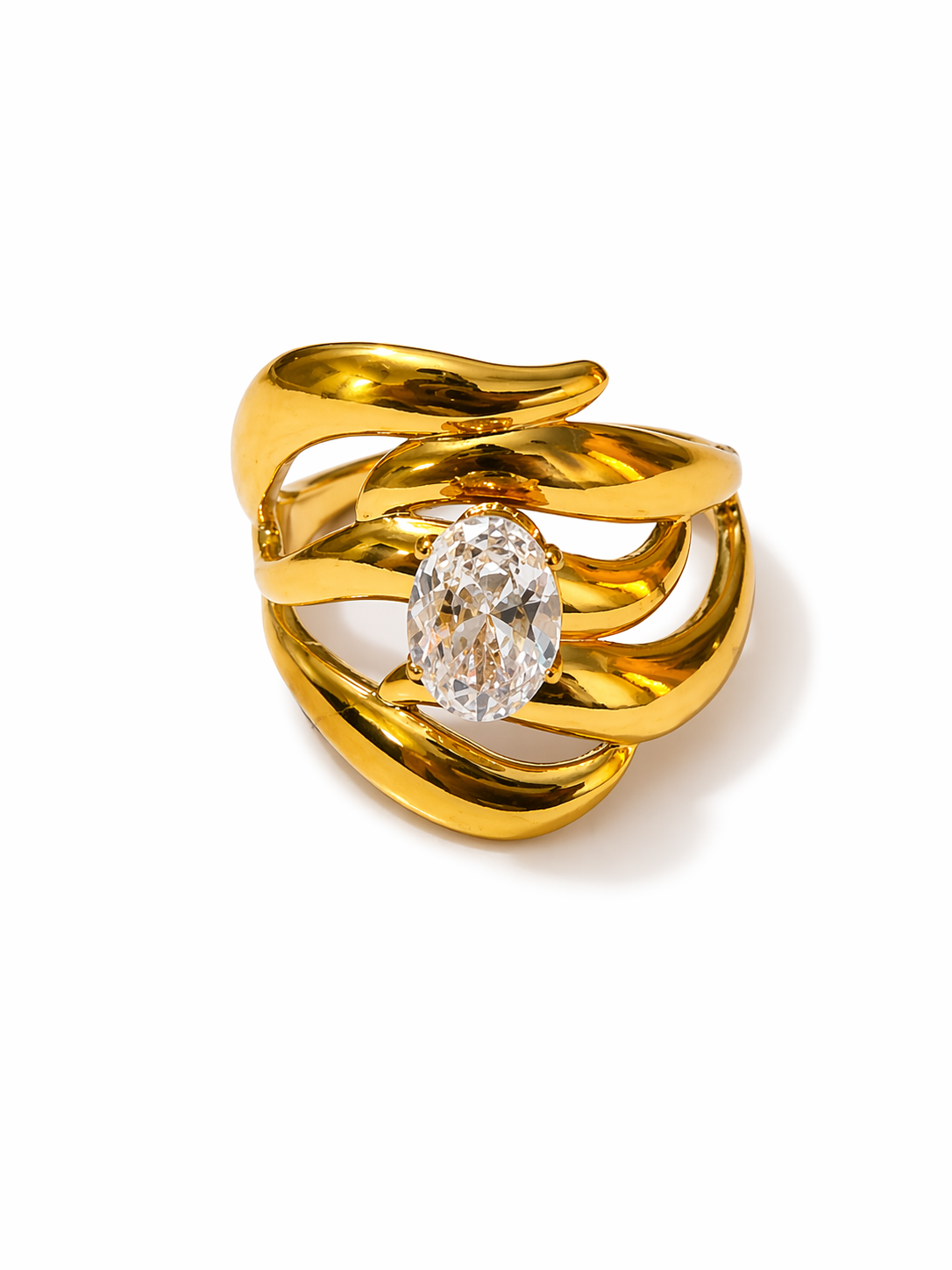 Veloura Heart Crystal Statement Ring
