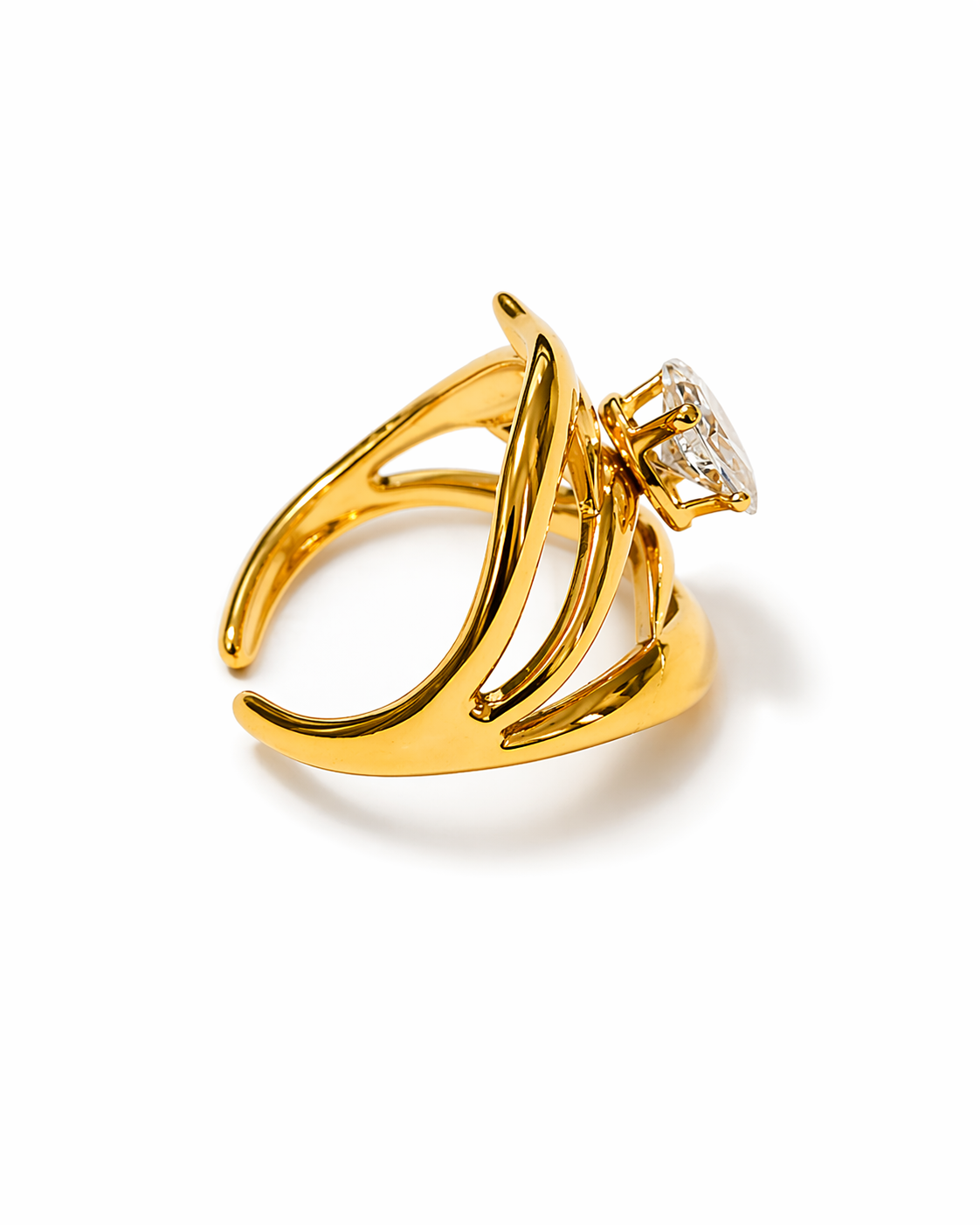 Veloura Heart Crystal Statement Ring