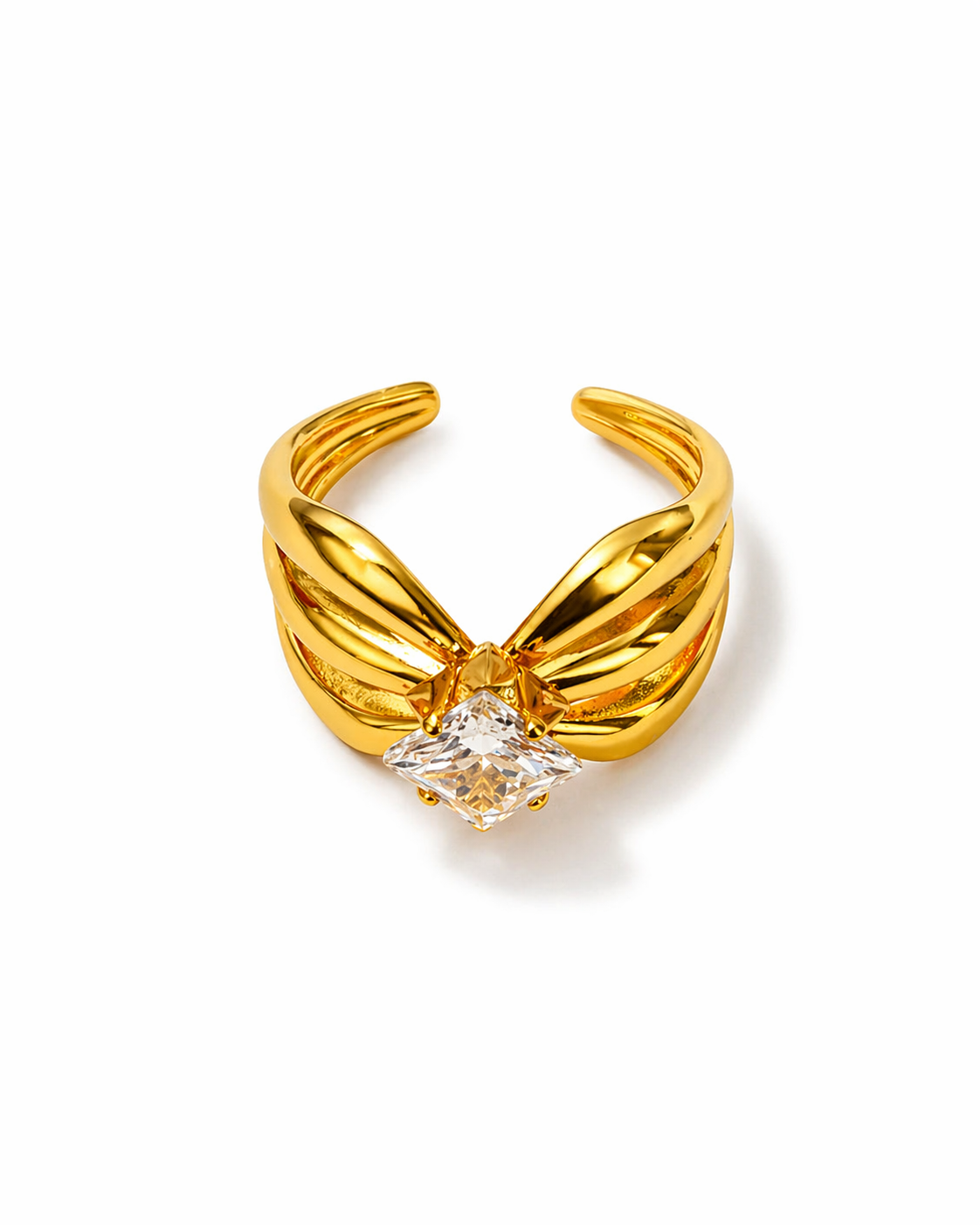 Luxe Bow Princess Crystal Statement Ring