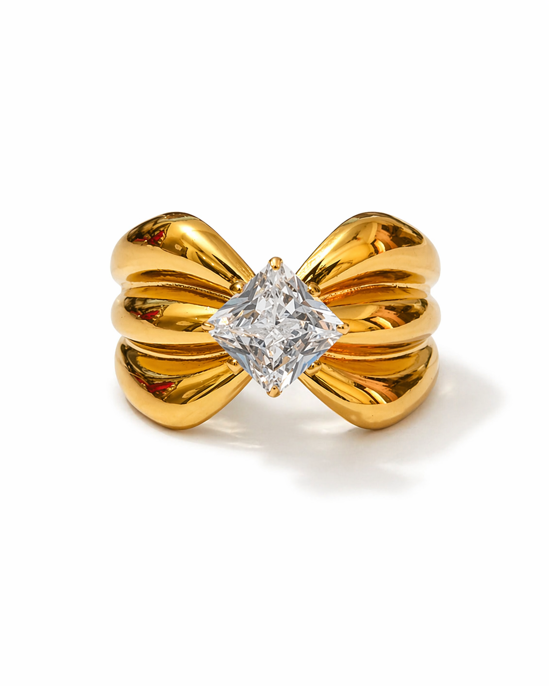 Luxe Bow Princess Crystal Statement Ring