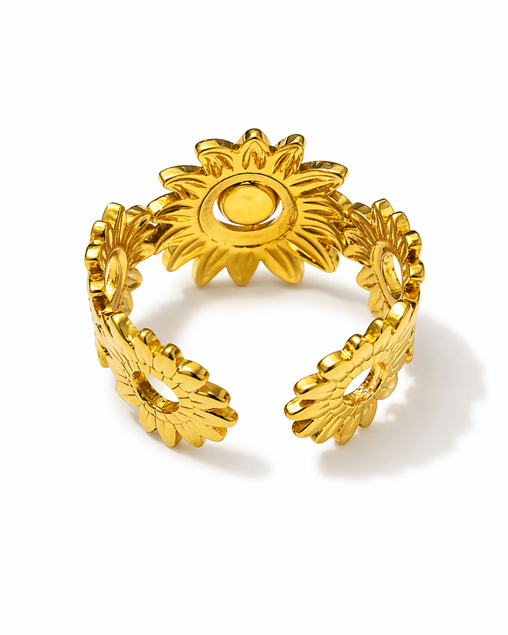 Florielle Sunflower Crystal Statement Ring