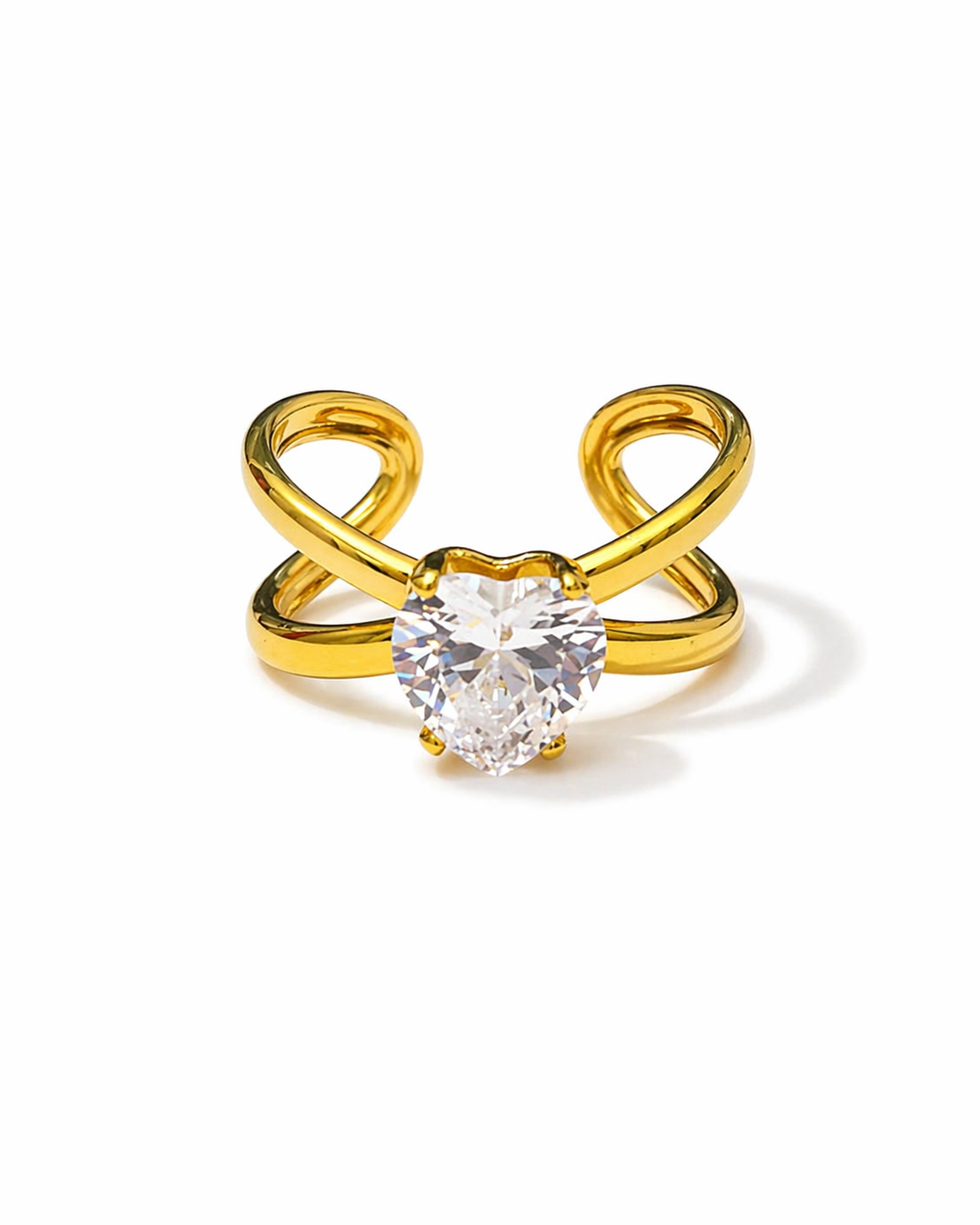 Luvia Heart Crystal Minimal Ring