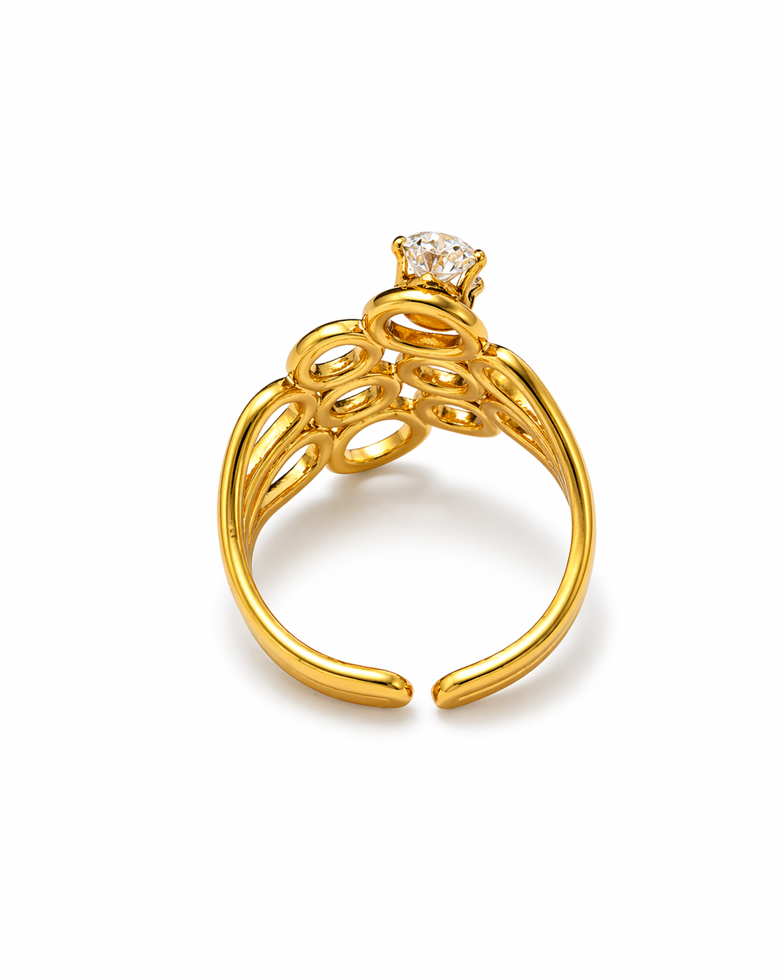 Orlina Oval Crystal Abstract Statement Ring