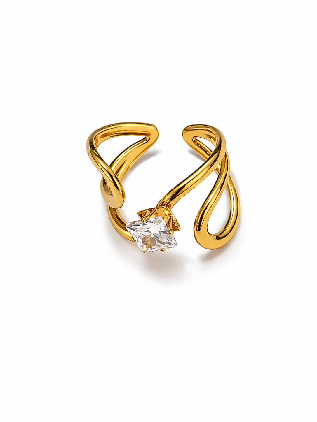 Viora Princess Crystal Wave Ring