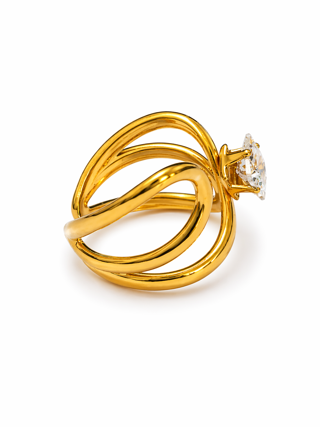 Viora Princess Crystal Wave Ring
