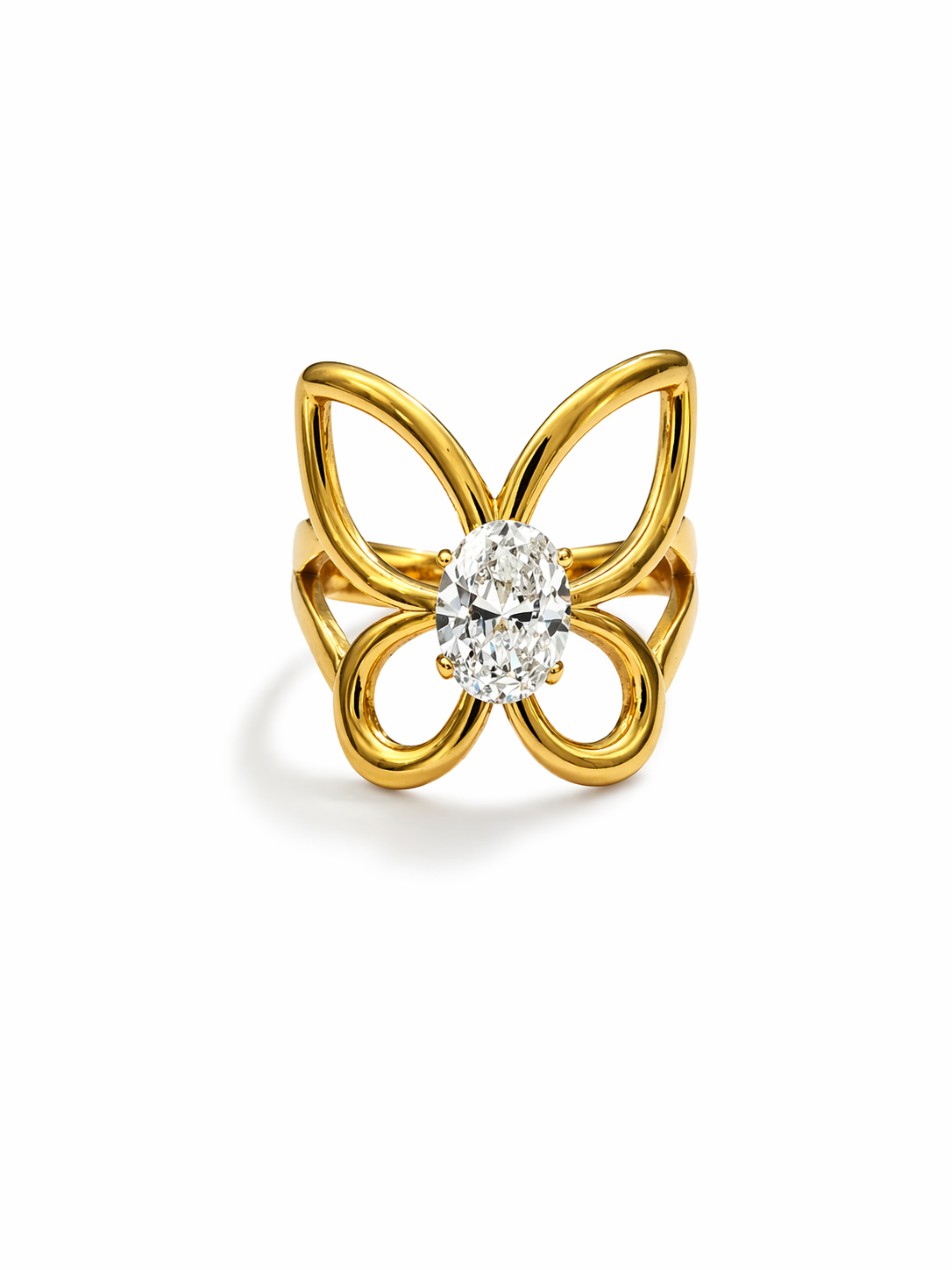 Eloria Butterfly Crystal Statement Ring