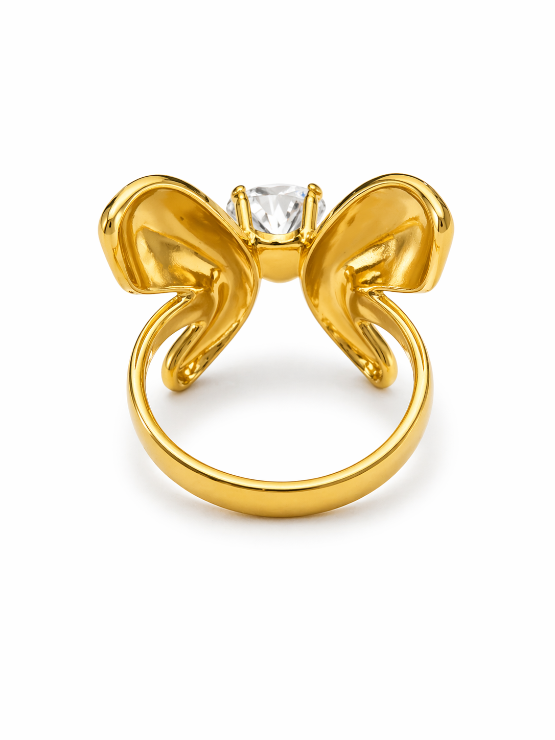 Aveline Heart Crystal Butterfly Ring