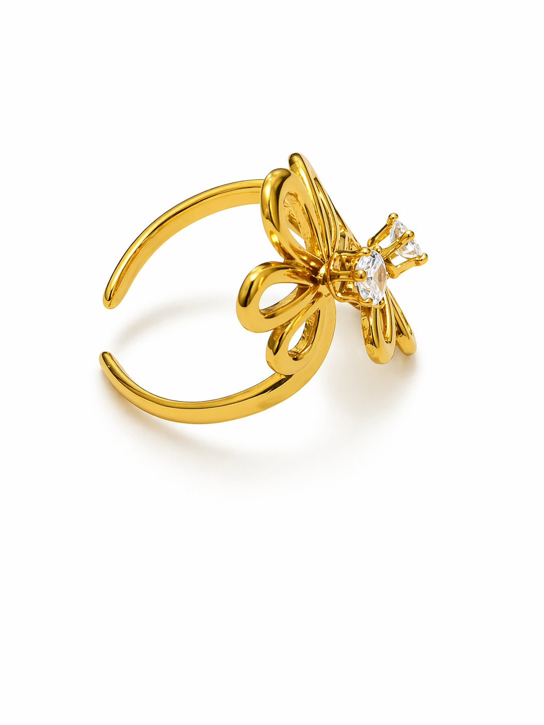Floria Dual Bloom Crystal Statement Ring