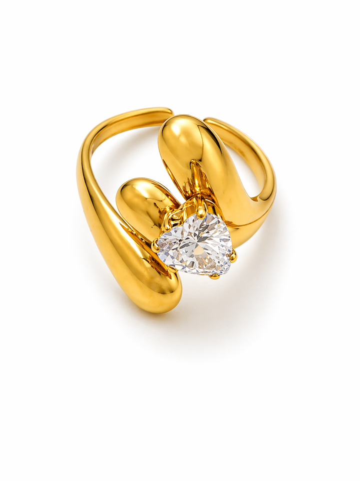 Aurelia Heart Sculpted Statement Ring