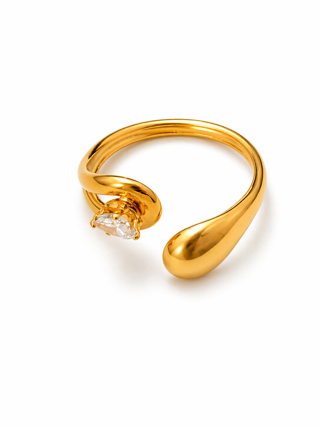 Diora Teardrop Crystal Minimal Ring