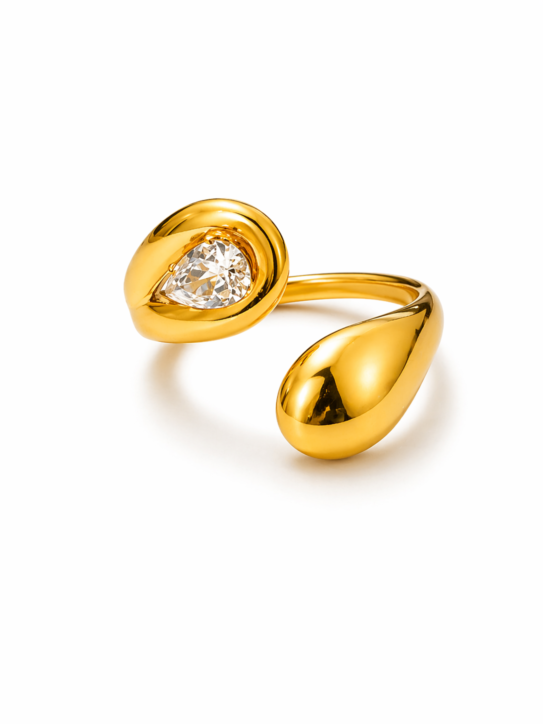 Diora Teardrop Crystal Minimal Ring
