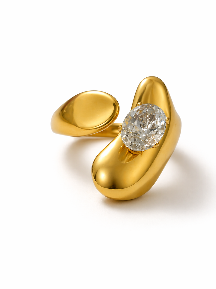 Veloura Oval Crystal Sculpted Ring