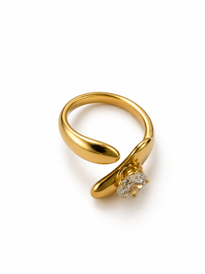 Veloura Oval Crystal Sculpted Ring