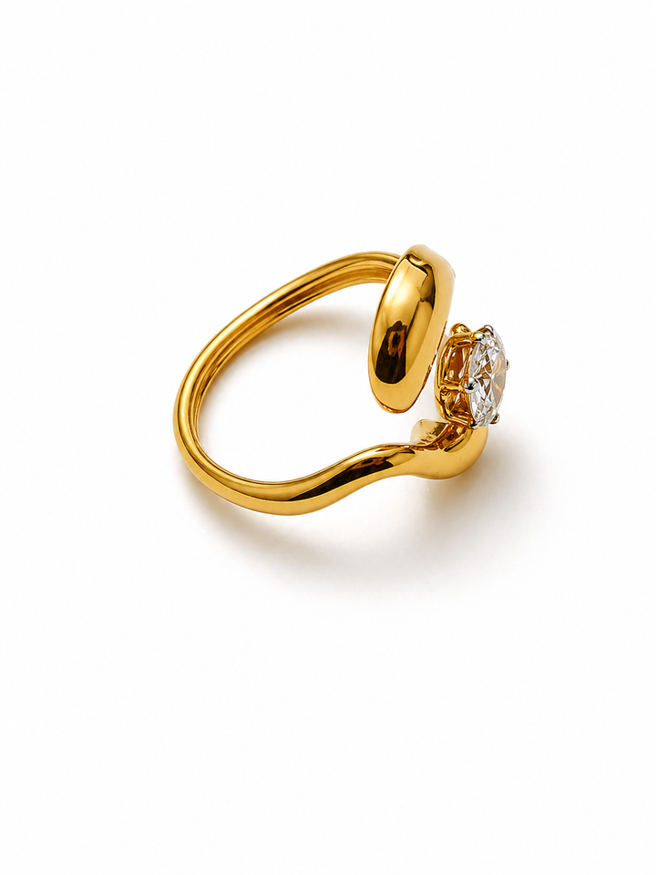 Sleek Curve Solitaire Ring