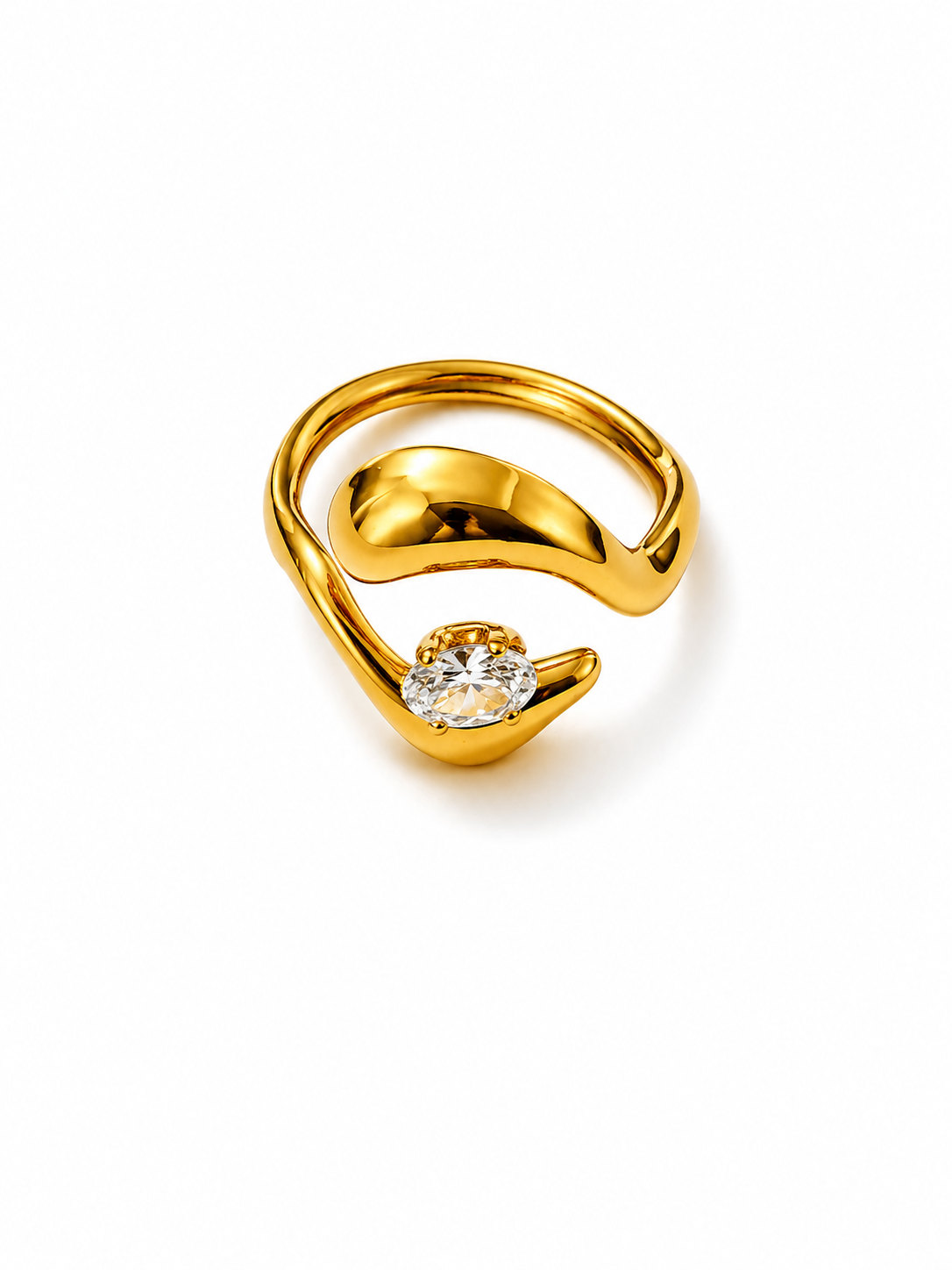 Sleek Curve Solitaire Ring