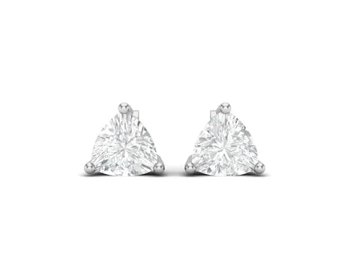 Trillion Shape CZ Studs - 925 Sterling Silver - ISHI New York