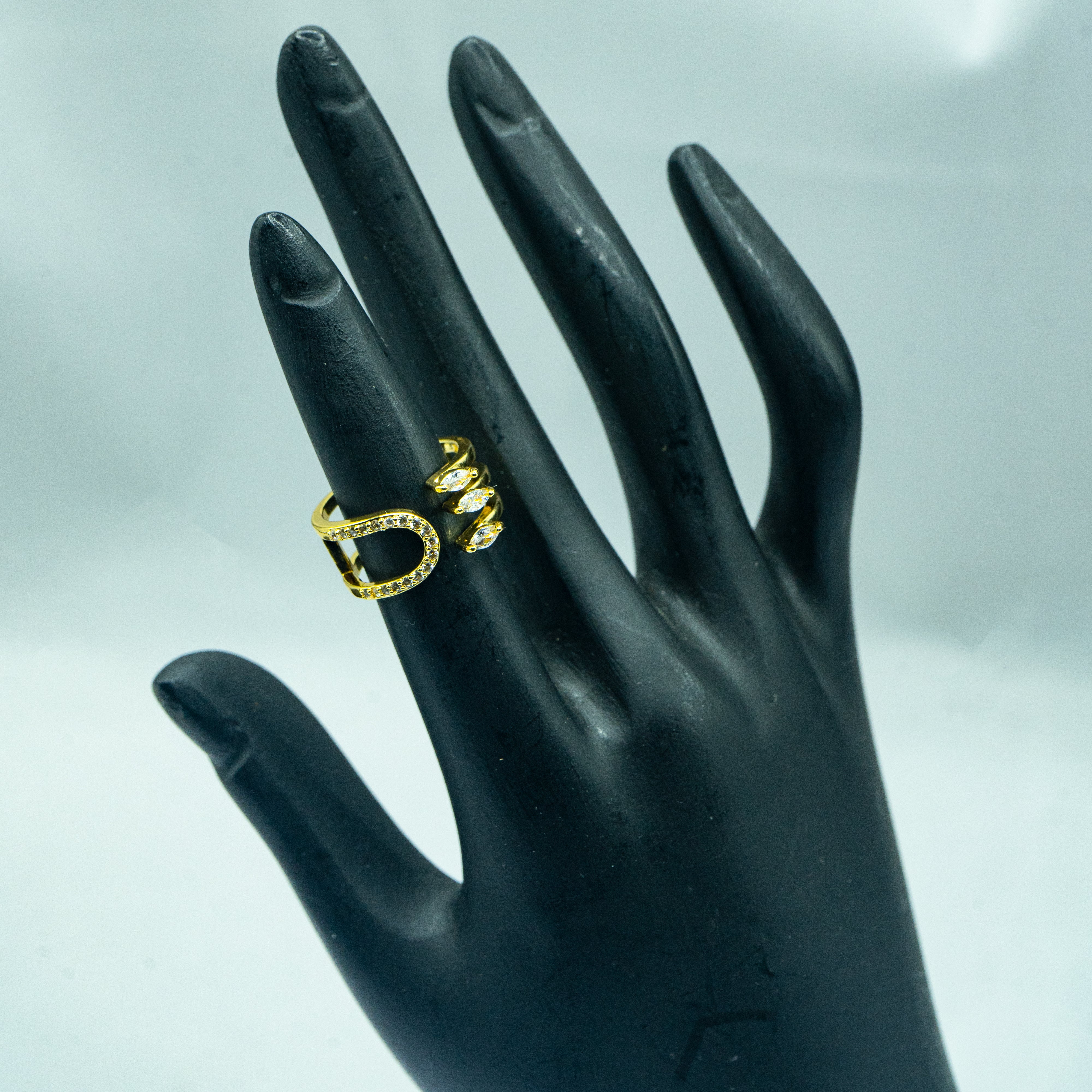 Rhodium-plated infinity ring—ISHI New York sparkle collection