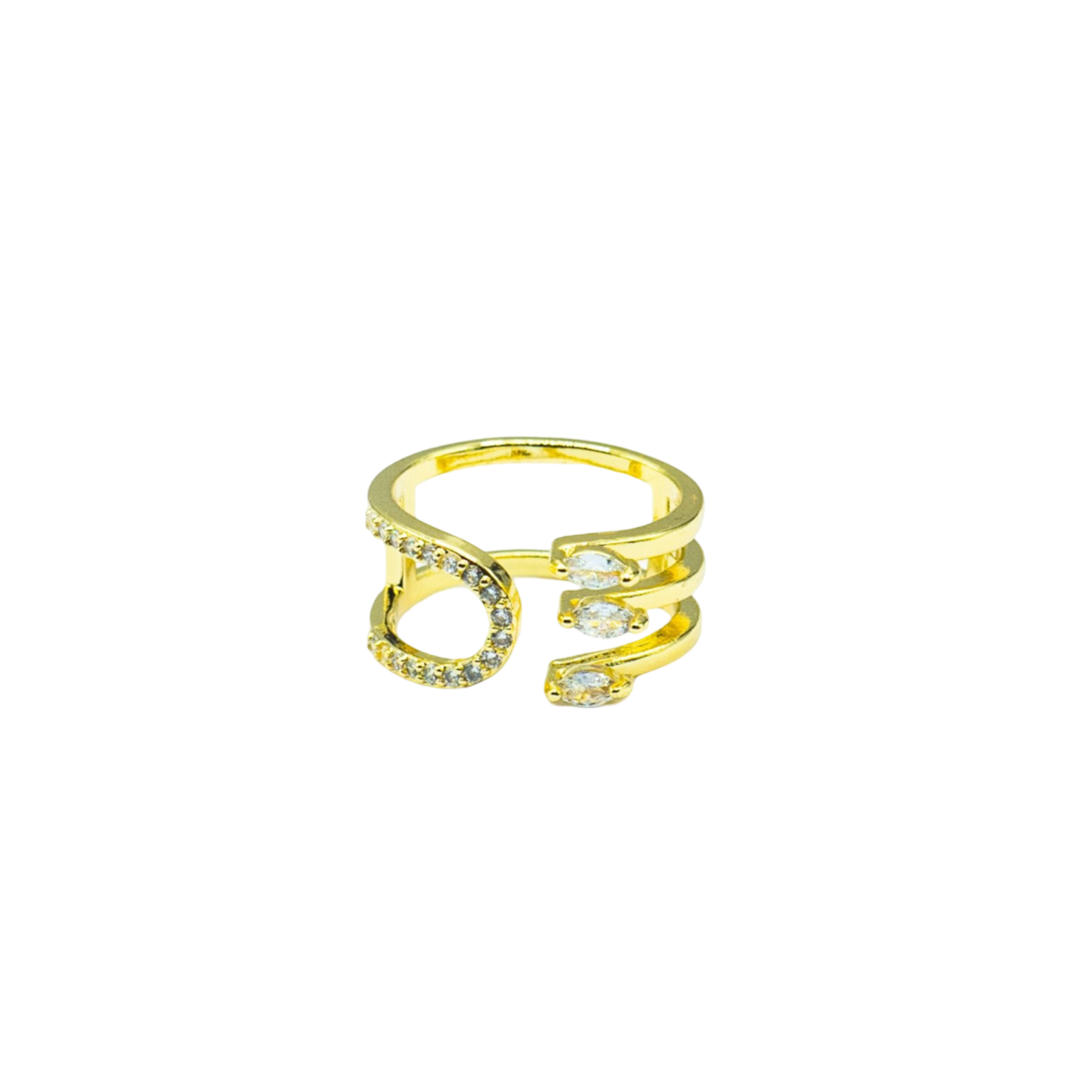 Infinity-shaped ring with cubic zirconia—hypoallergenic and anti-tarnish jewelry India